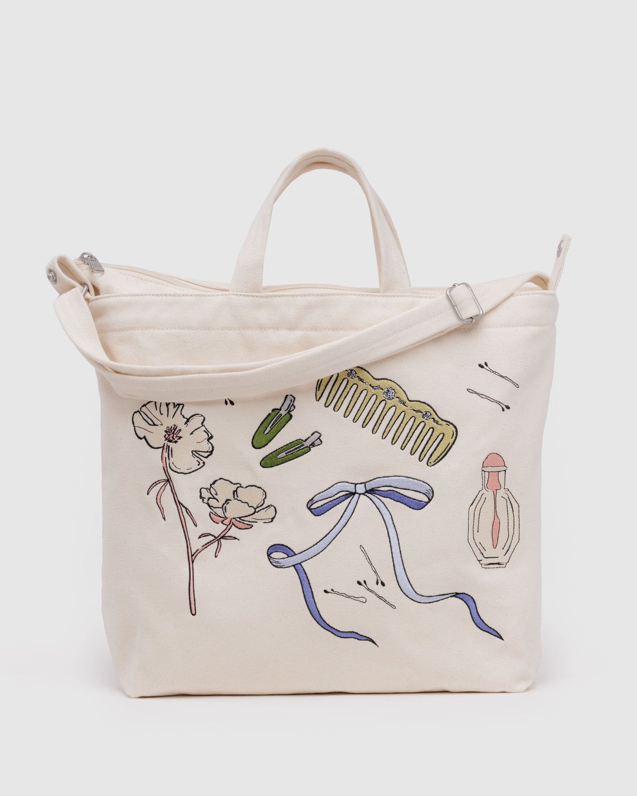 Horizontal Zip Duck Bag - Embroidered Get Ready With Me