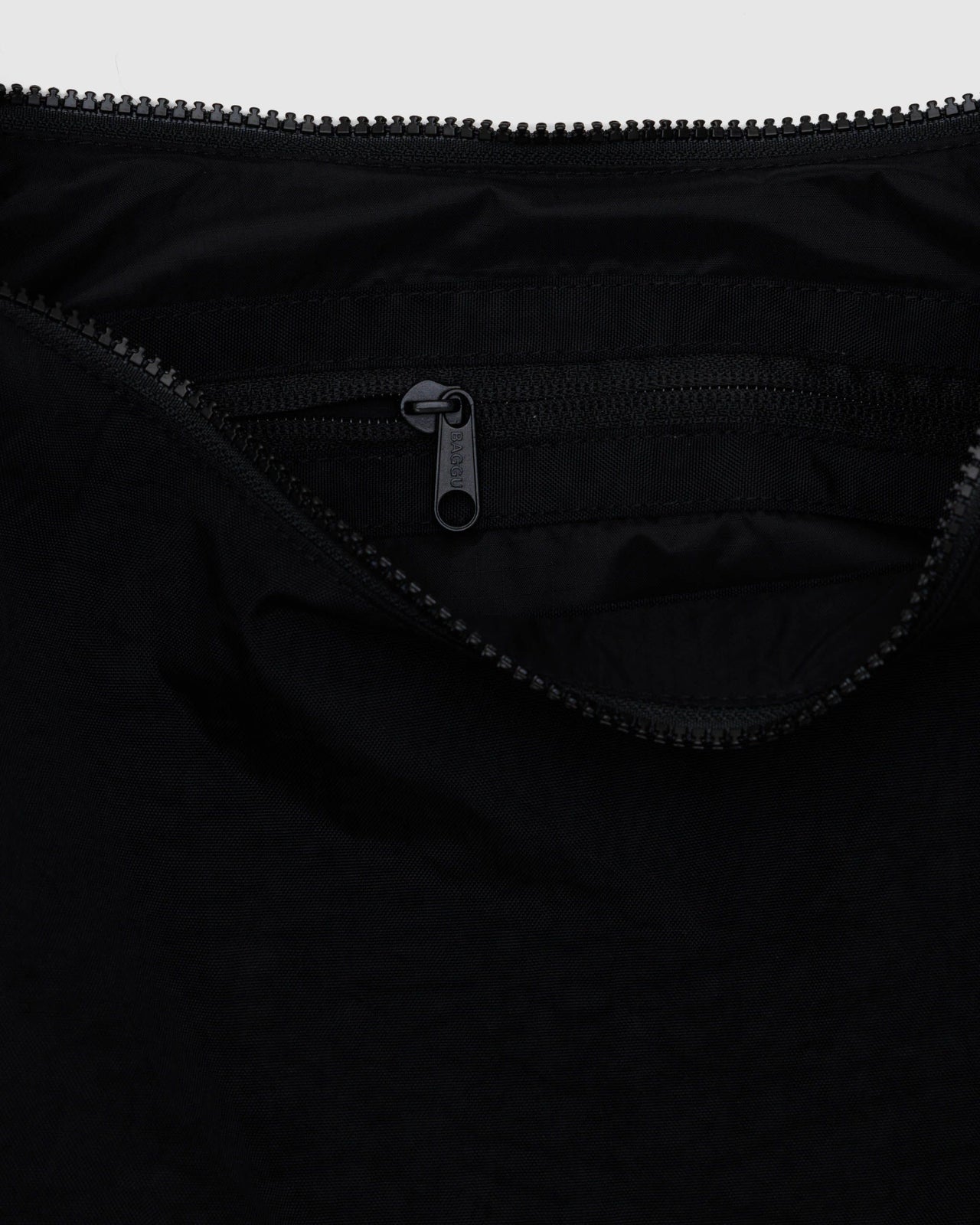 Medium Nylon Crescent Bag - Black