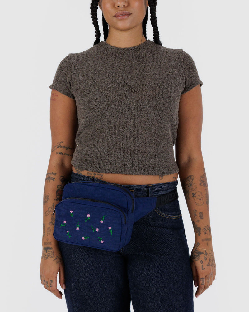 BAGGU Wholesale Cross Body Fanny Pack - Embroidered Wildflower