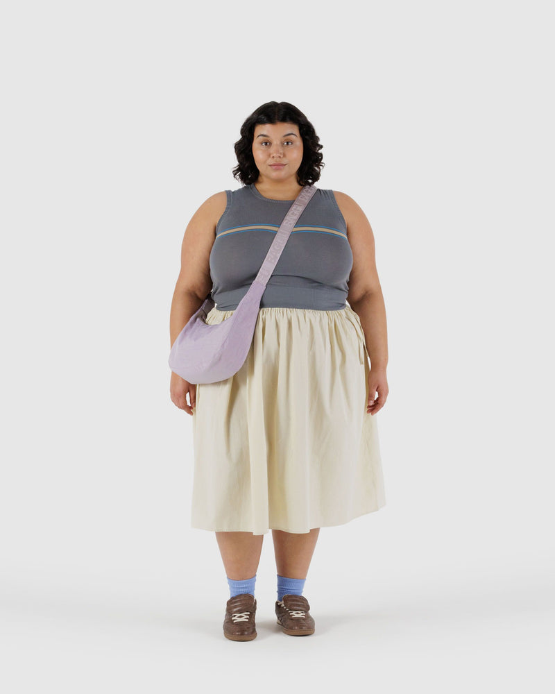 BAGGU Wholesale  Medium Nylon Crescent Bag - Dusty Pink