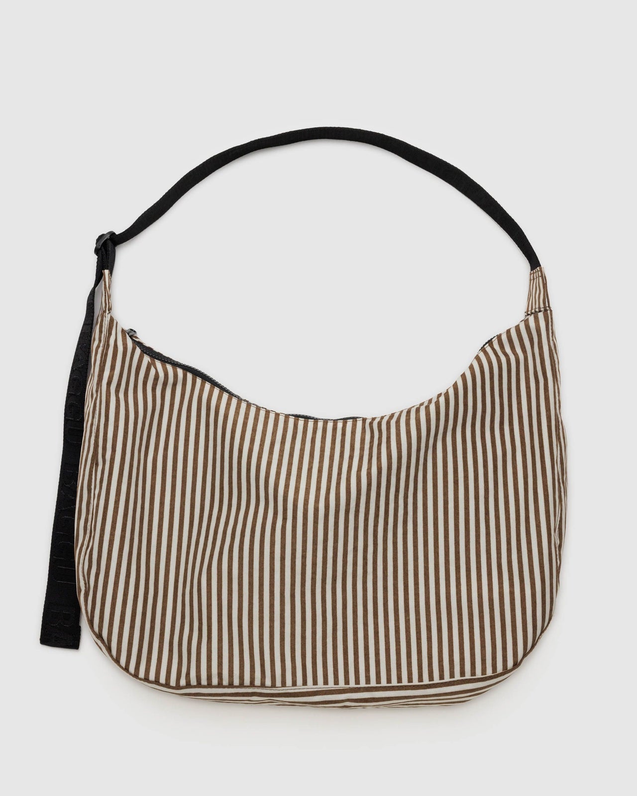Large Nylon Crescent Bag - Brown Stripe