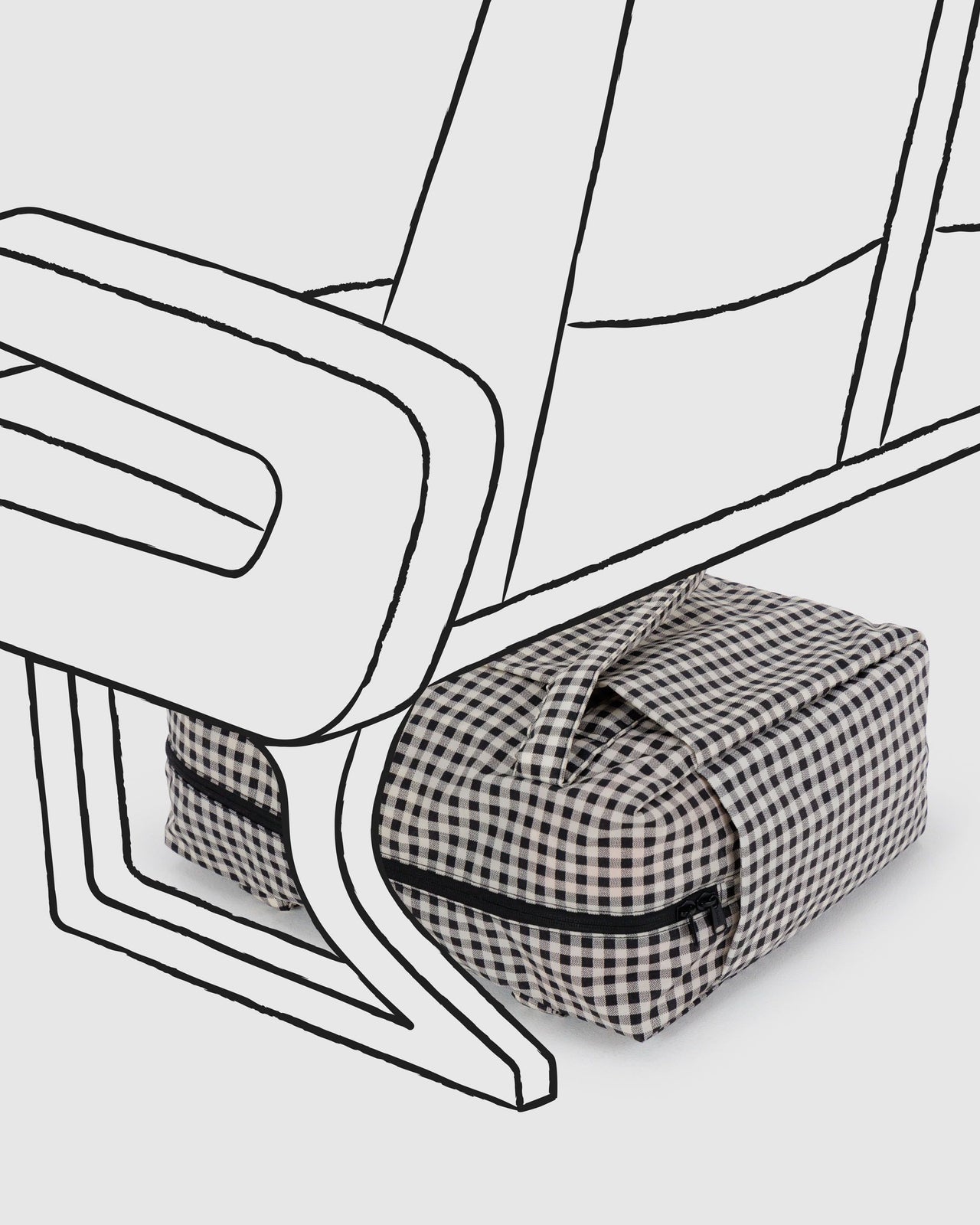 Small Cloud Carry-On - Black & White Gingham