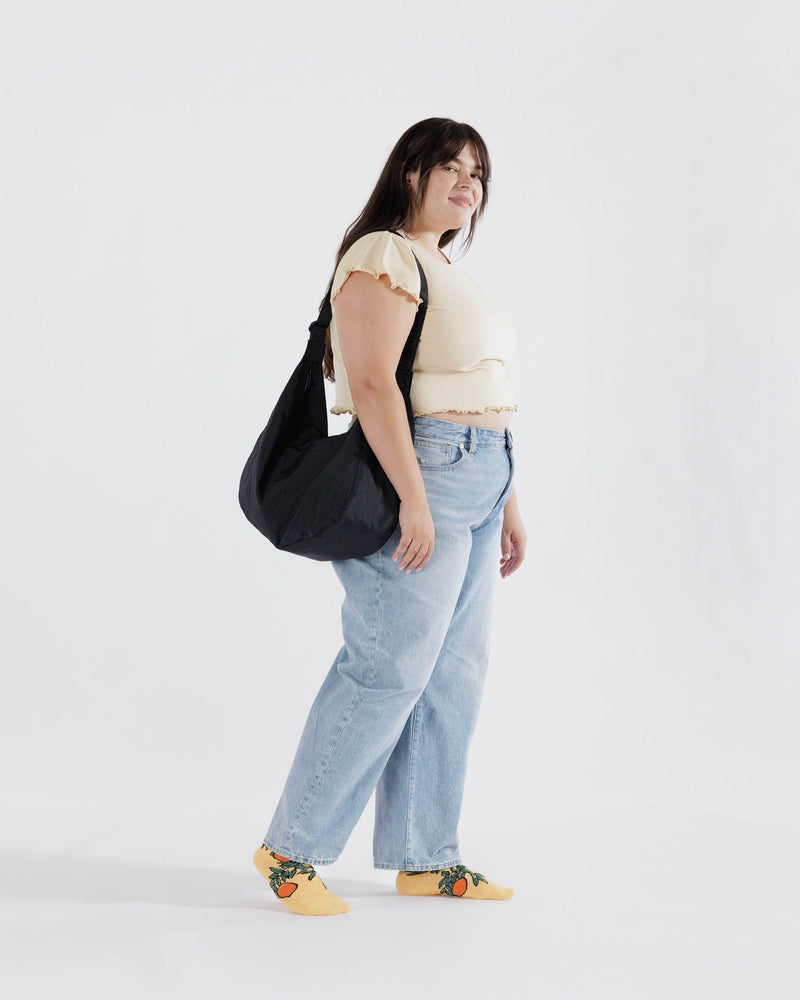 BAGGU Wholesale  Large Nylon Crescent Bag - Black 37.5