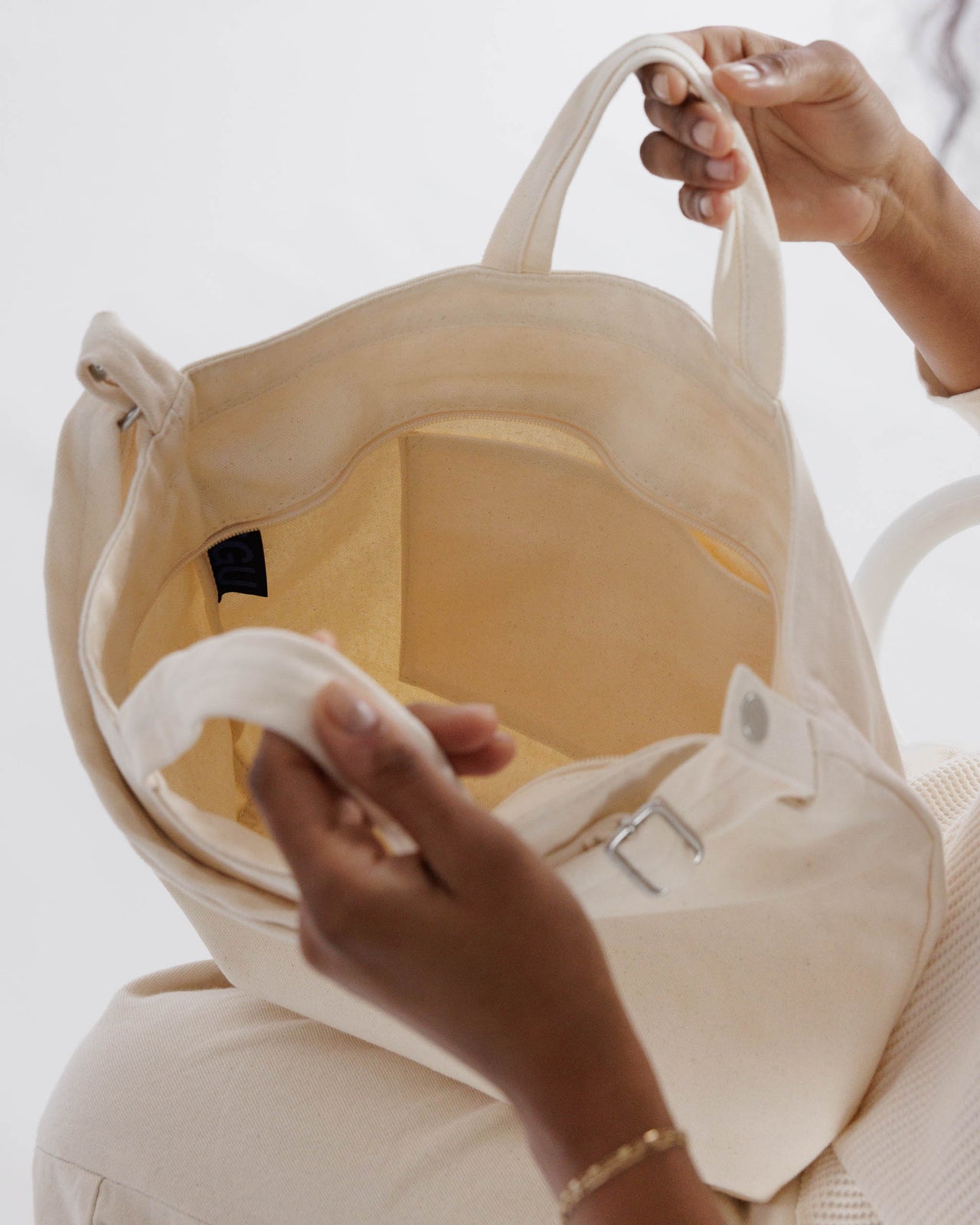 Horizontal Zip Duck Bag - Natural Canvas