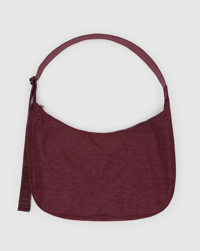 BAGGU Wholesale  Large Nylon Crescent Bag - Mahogany