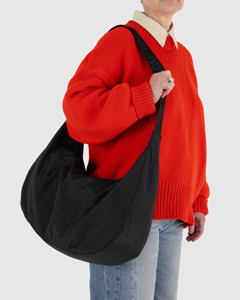 BAGGU Wholesale  Large Nylon Crescent Bag - Black