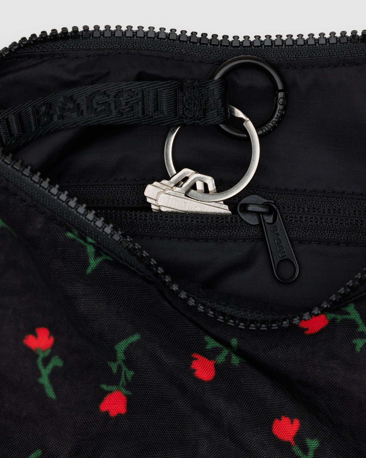 Small Nylon Crescent Bag - Painted Wildflower