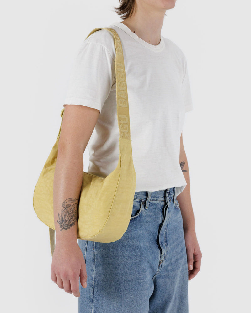 BAGGU Wholesale  Medium Nylon Crescent Bag - Butter