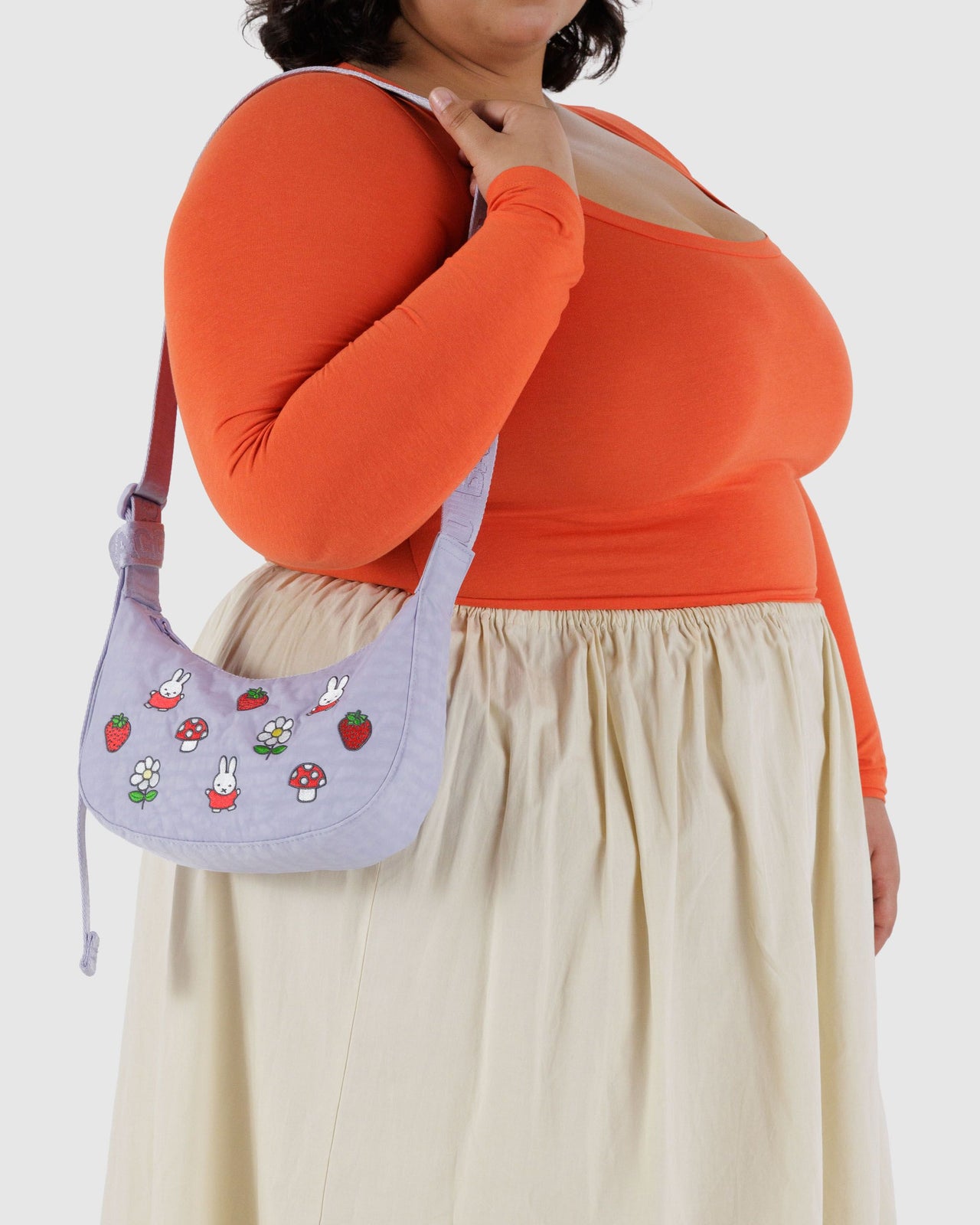 Small Nylon Crescent Bag - Embroidered Miffy