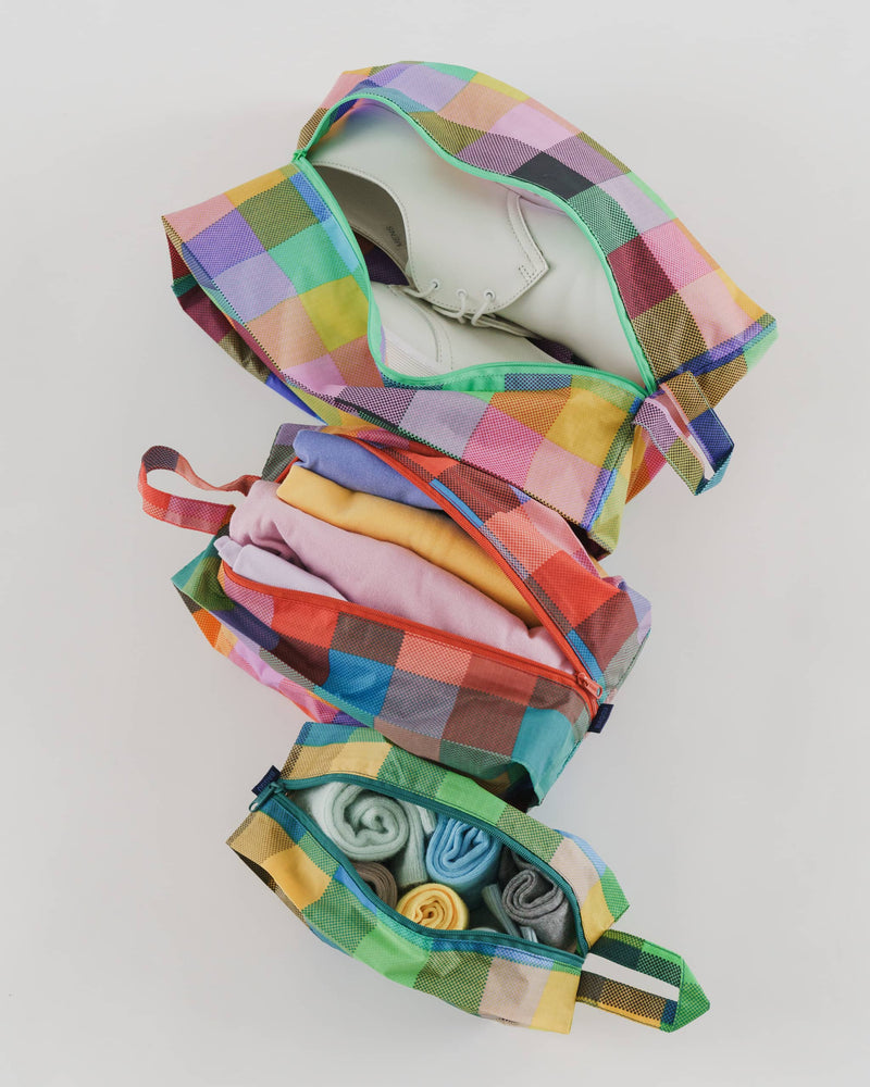BAGGU Wholesale Travel 3D Zip Set - Madras Mix