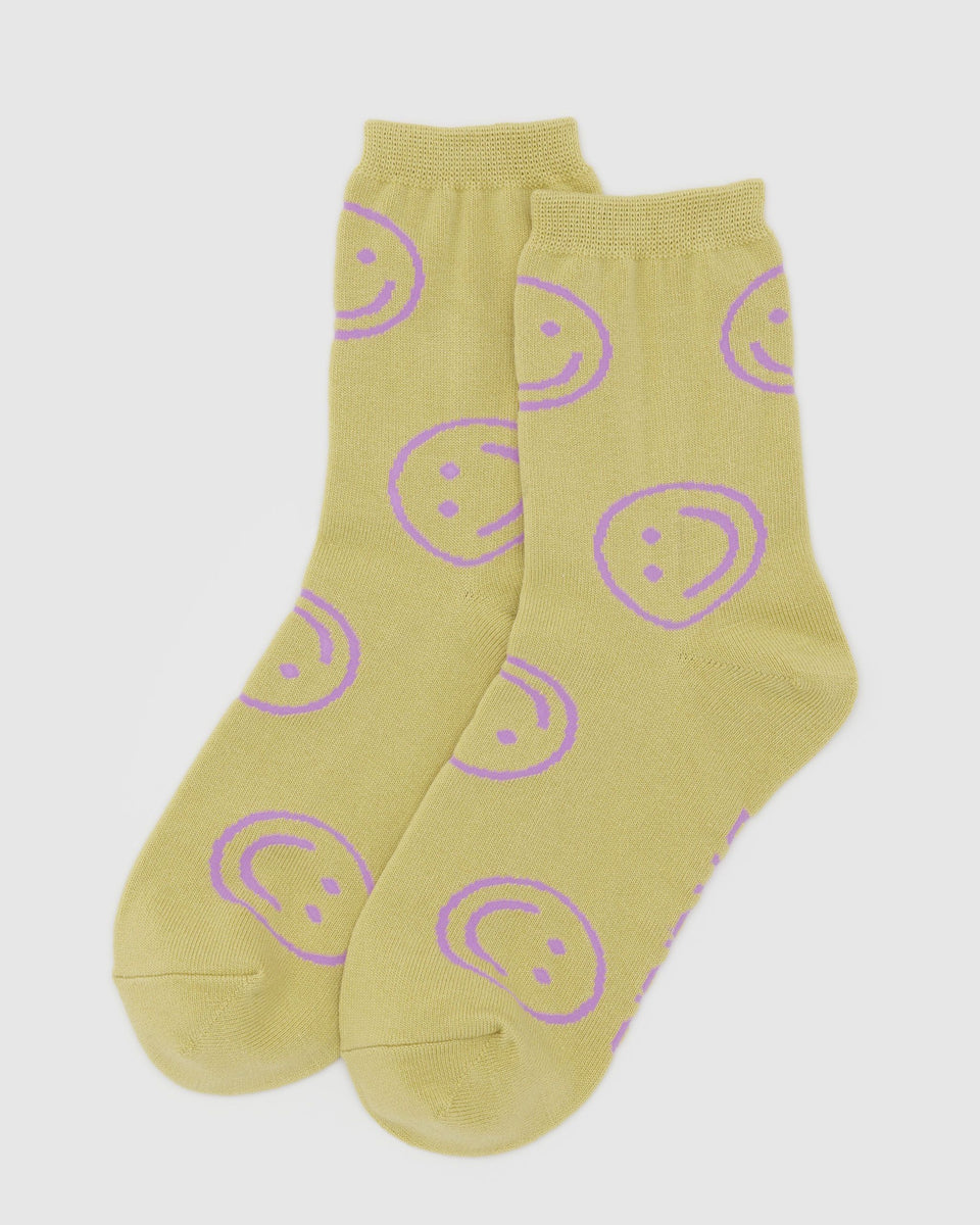 BAGGU Wholesale Socks Crew Sock - Straw Happy