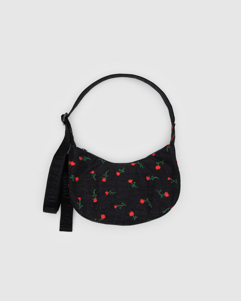 BAGGU Wholesale  Small Nylon Crescent Bag - Painted Wildflower