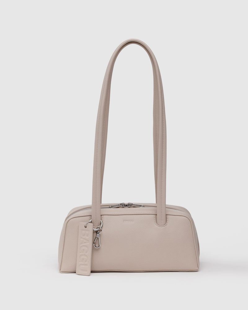 BAGGU Wholesale  Small Recycled Leather Bowler Bag - Stone