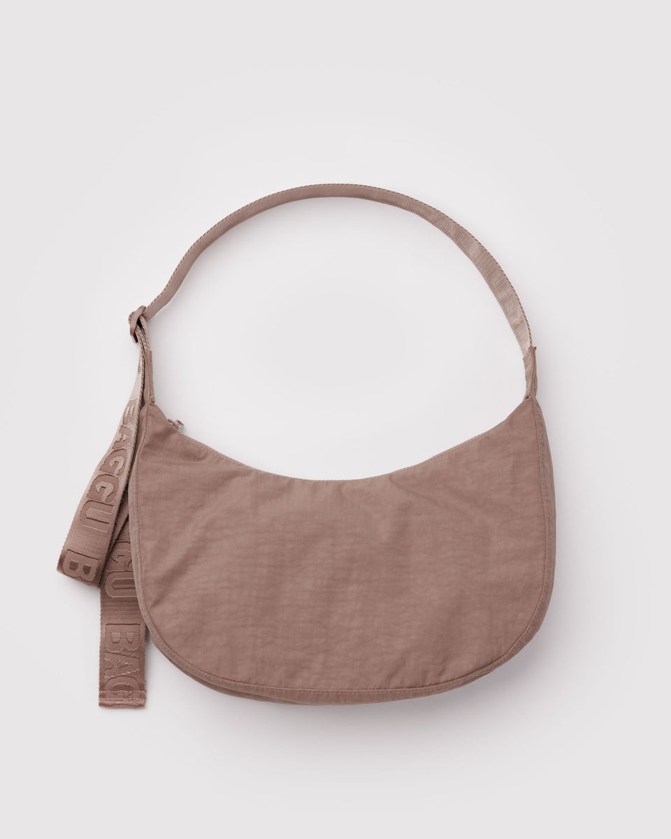 BAGGU Wholesale Cross Body Medium Nylon Crescent Bag - Toasted Almond