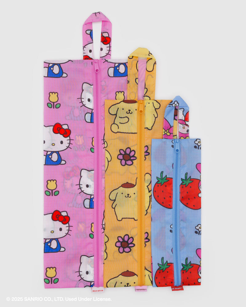 BAGGU Wholesale Pouches 3D Zip Set - Hello Kitty and Friends Florals