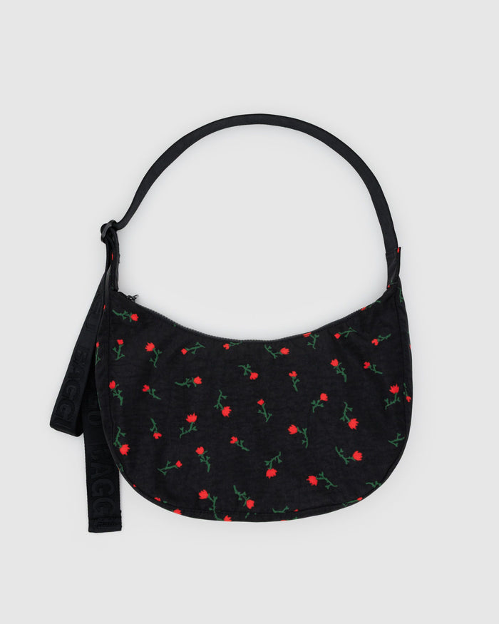 BAGGU Wholesale Crescent Bags Medium Nylon Crescent Bag - Painted Wildflower