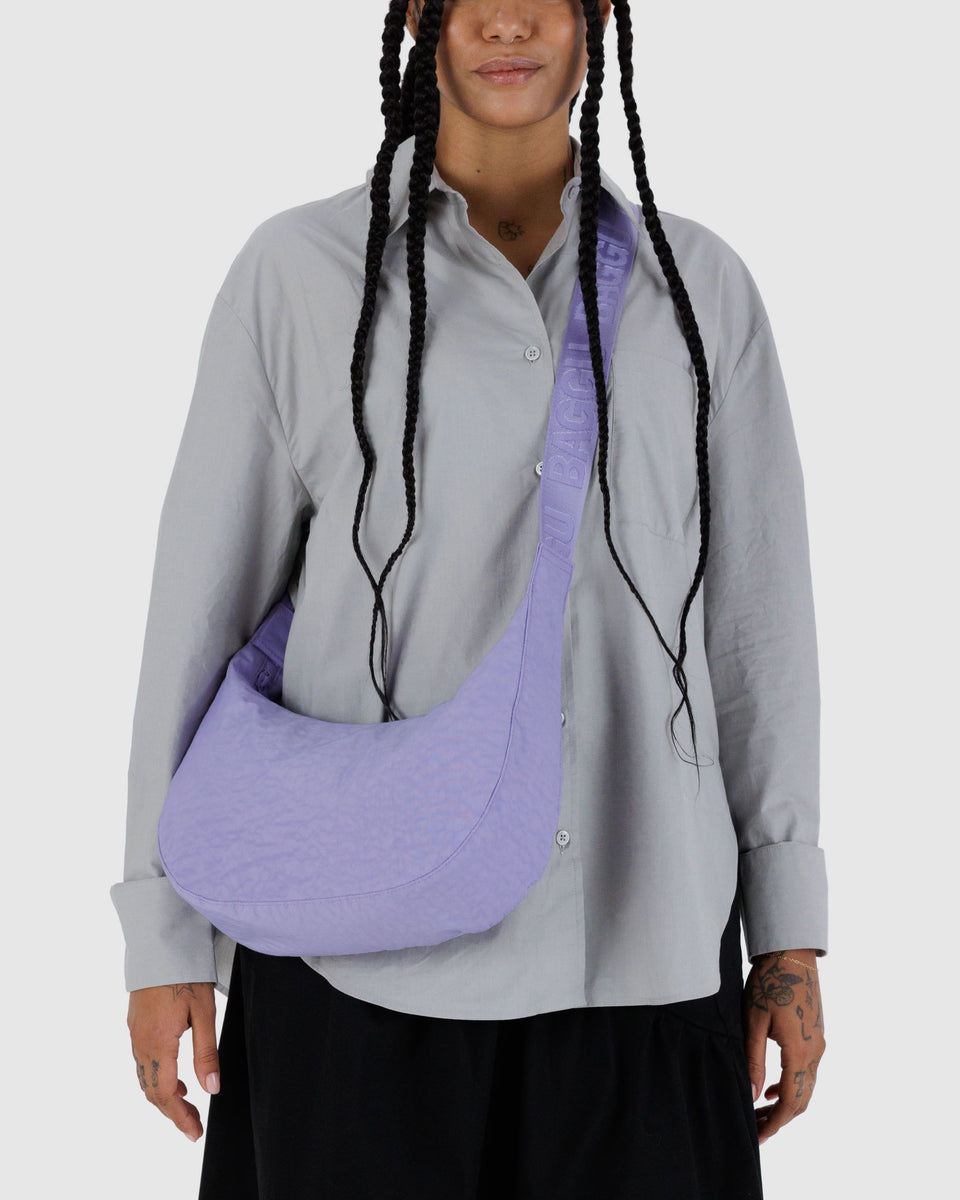 BAGGU Wholesale Cross Body Medium Nylon Crescent Bag - Wisteria