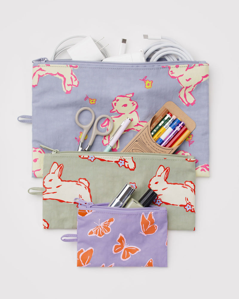 BAGGU Wholesale Pouches Flat Pouch Set - Spring Animals