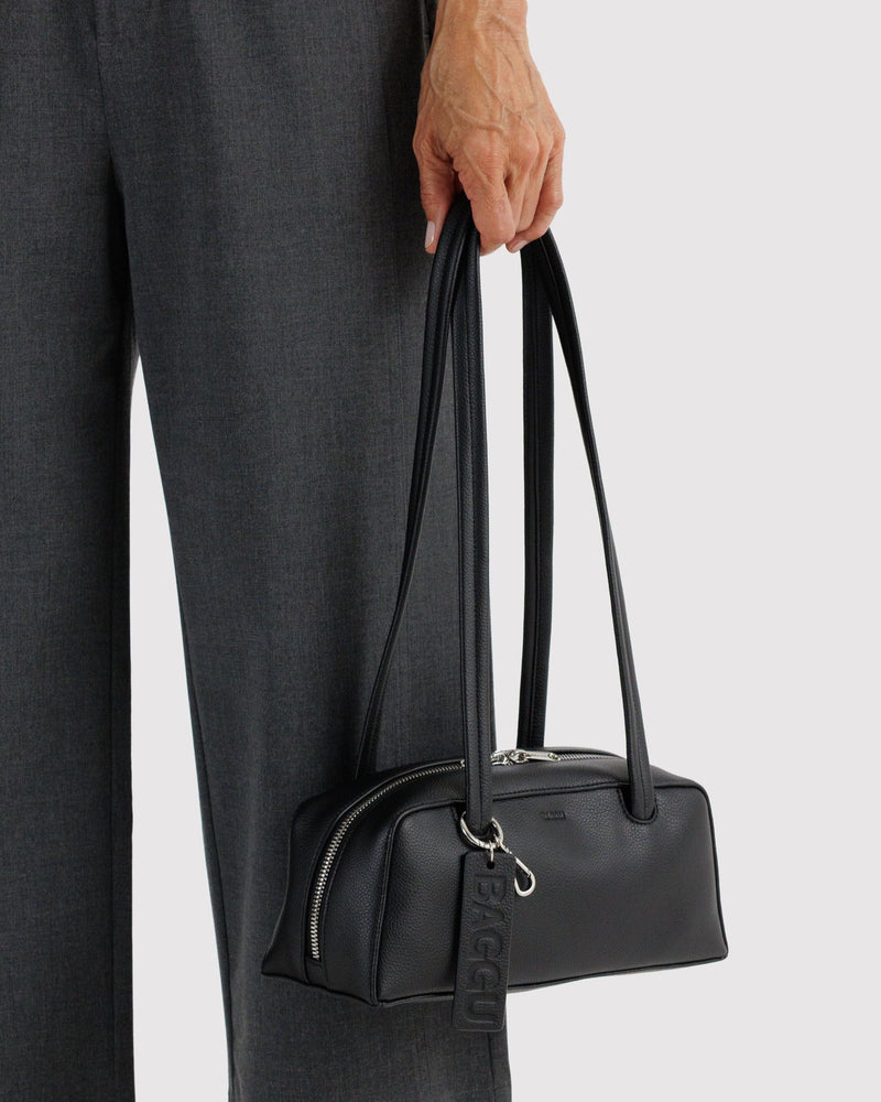 BAGGU Wholesale  Small Recycled Leather Bowler Bag - Black
