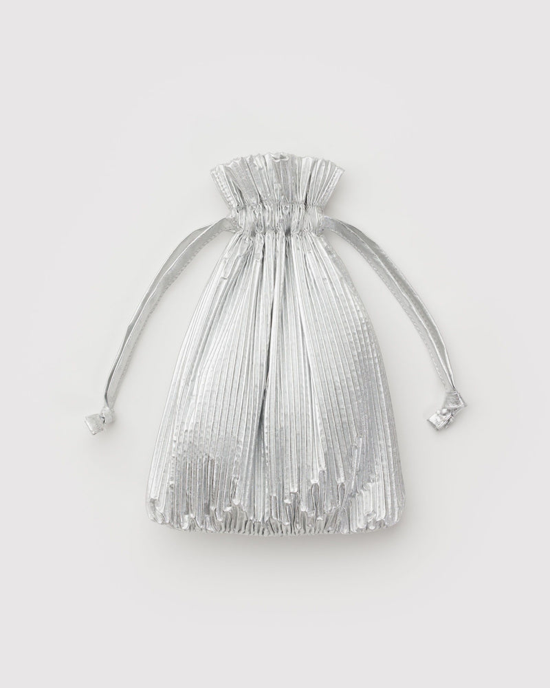 BAGGU Wholesale Metallics Pleated Baggu - Chrome Metallic