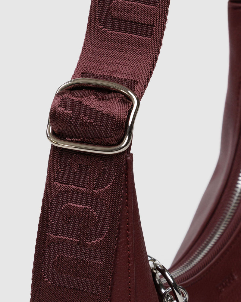 BAGGU Wholesale  Small Recycled Leather Crescent Bag - Mahogany