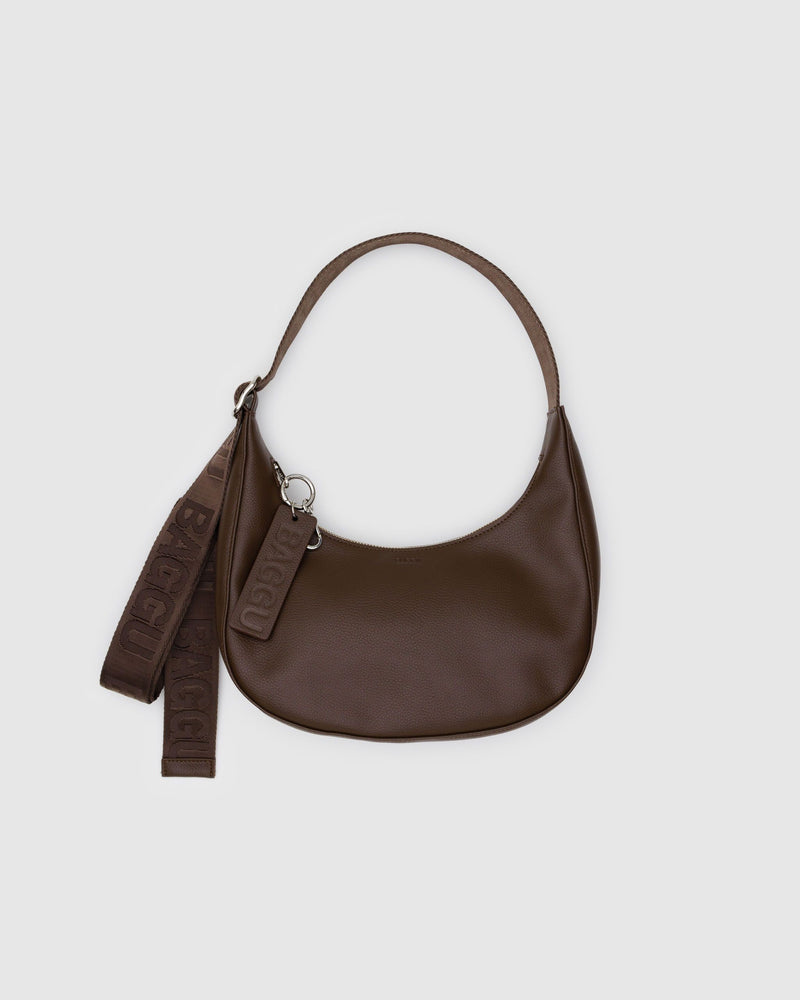BAGGU Wholesale  Small Recycled Leather Crescent Bag - Brown