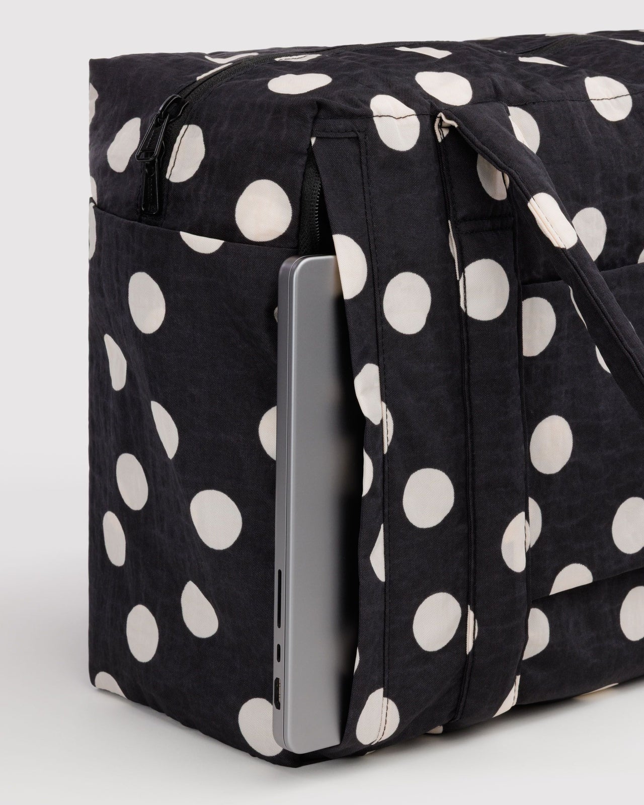 Small Cloud Carry-On - Black and Cream Polka Dot