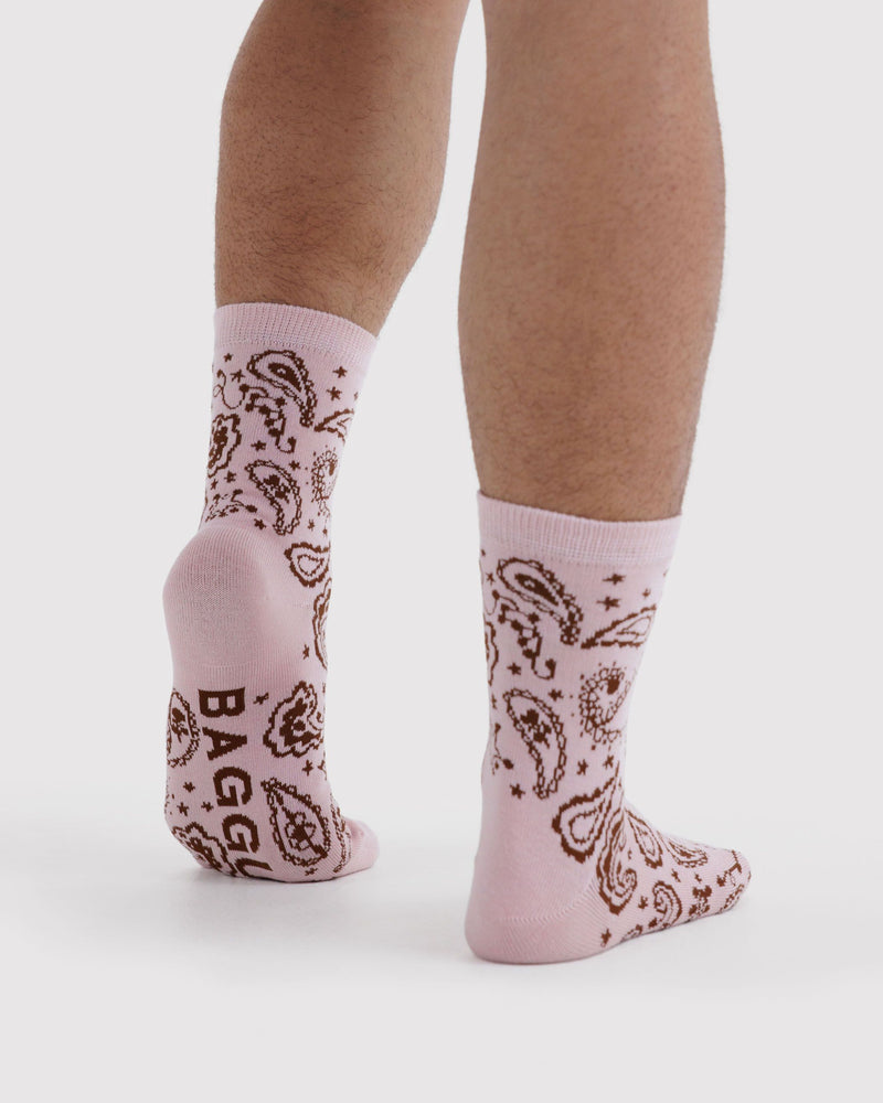 BAGGU Wholesale  Crew Sock - Paisley Pink