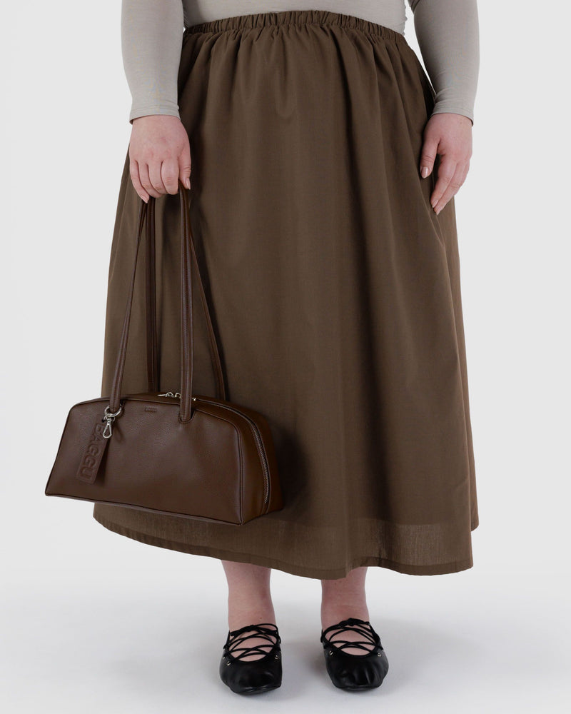 BAGGU Wholesale  Recycled Leather Bowler Bag - Brown
