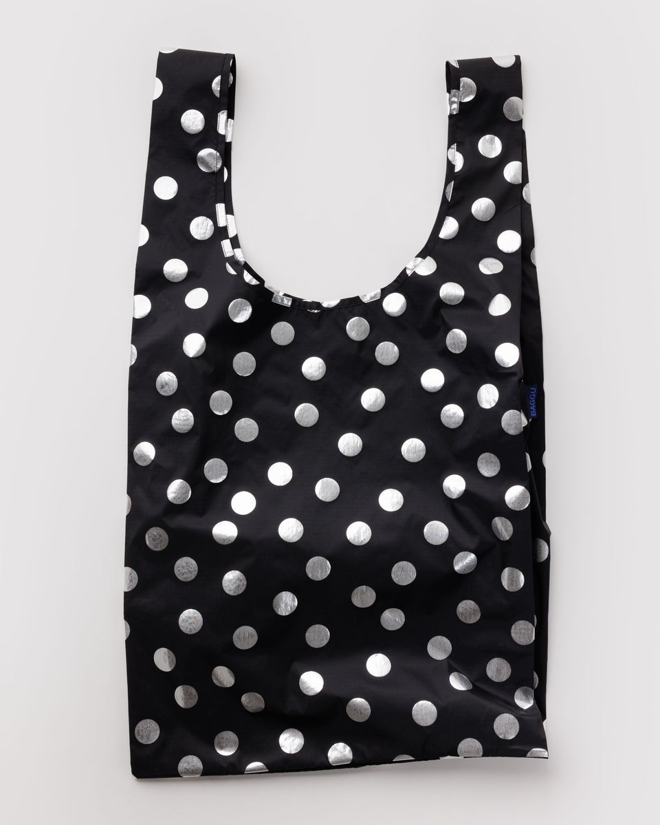 BAGGU Wholesale Big Big Baggu - Silver Metallic Polka Dot
