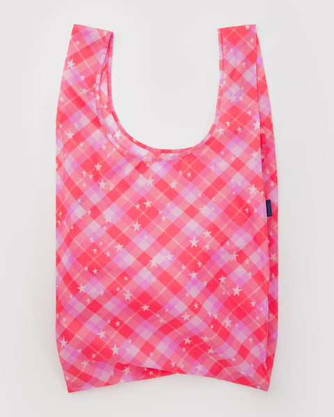 BAGGU Wholesale Reusable Bags Big Baggu - Pink Star Plaid