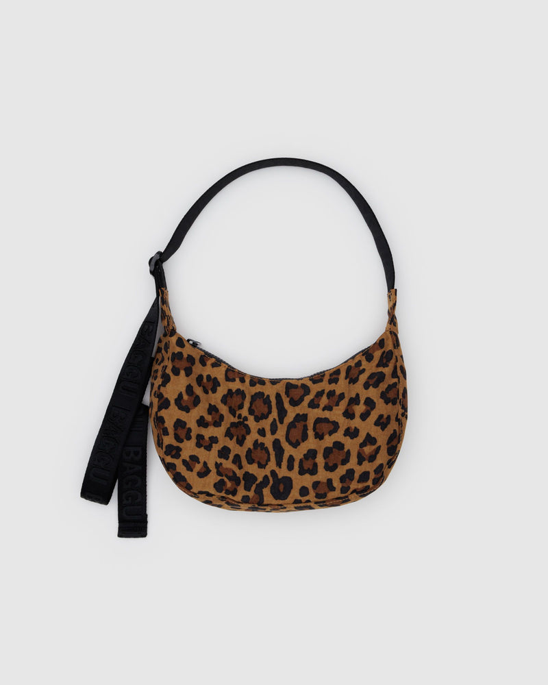 BAGGU Wholesale  Small Nylon Crescent Bag - Leopard