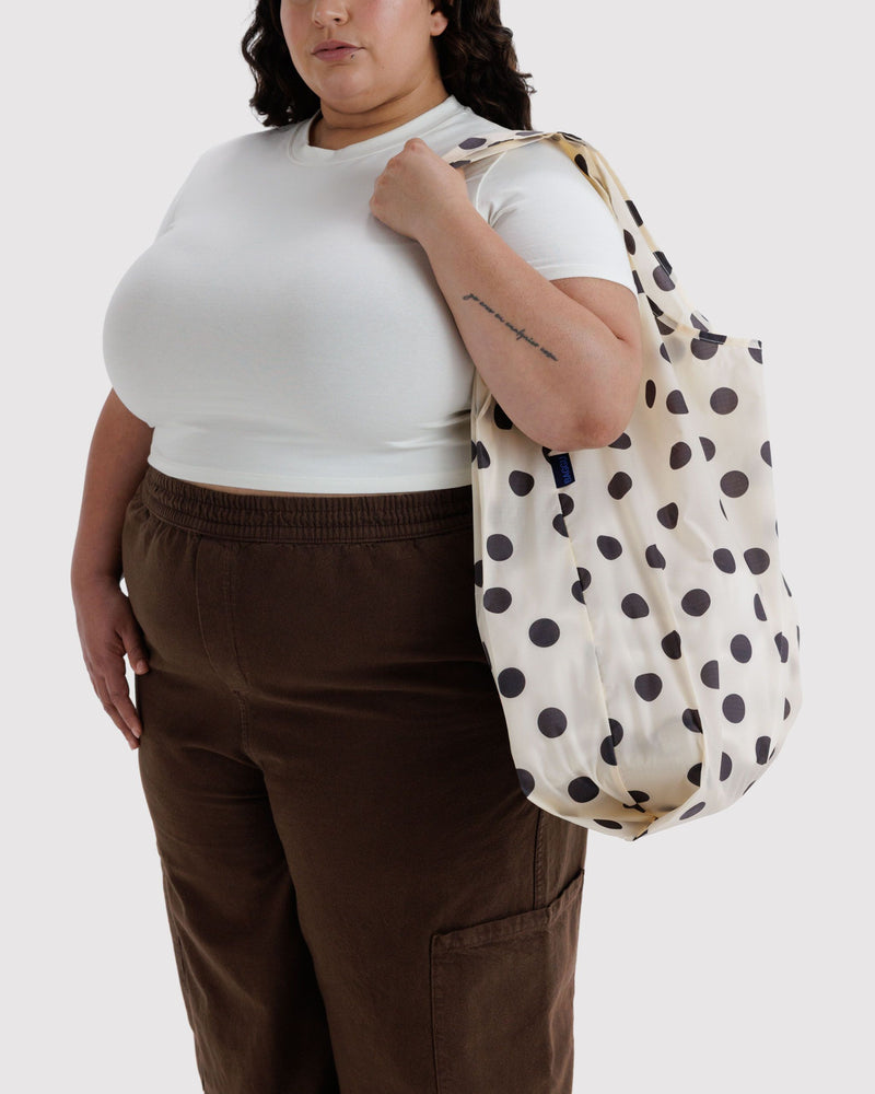 BAGGU Wholesale  Big Baggu - Cream and Black Polka Dot