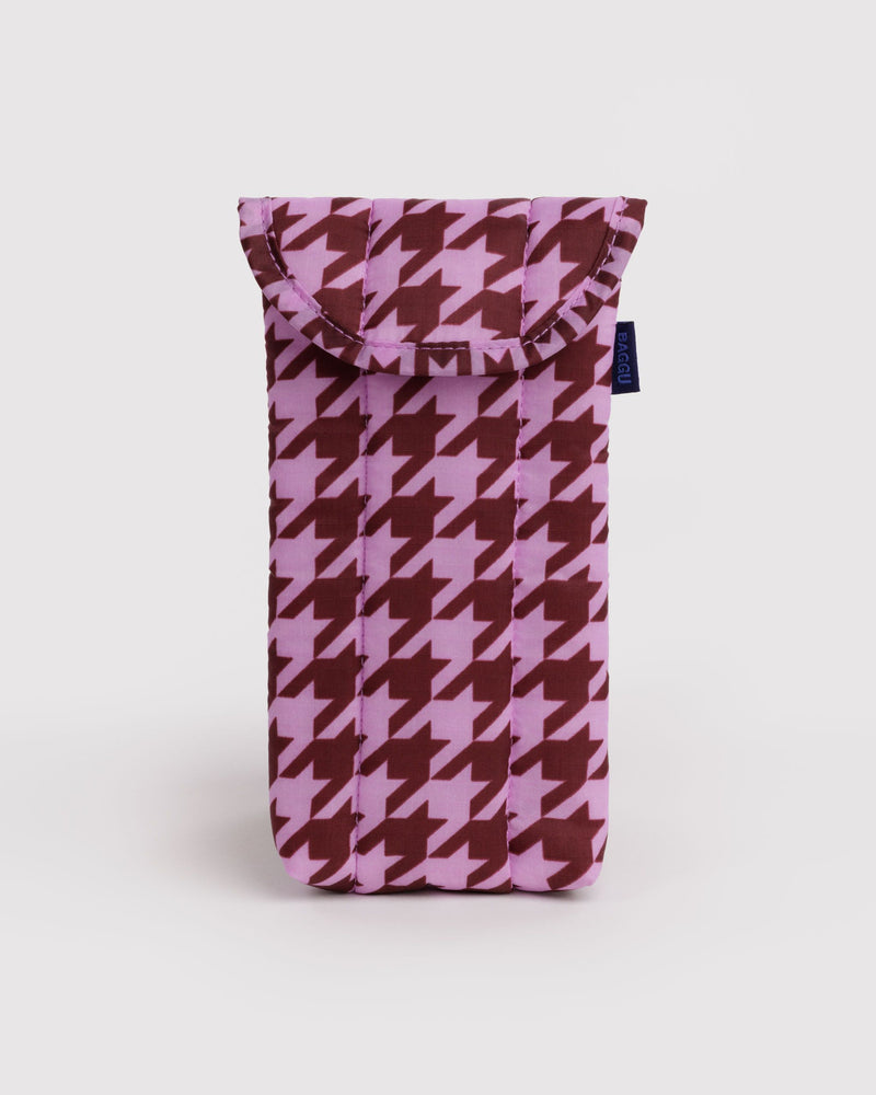 BAGGU Wholesale  Puffy Glasses Sleeve - Pink Houndstooth