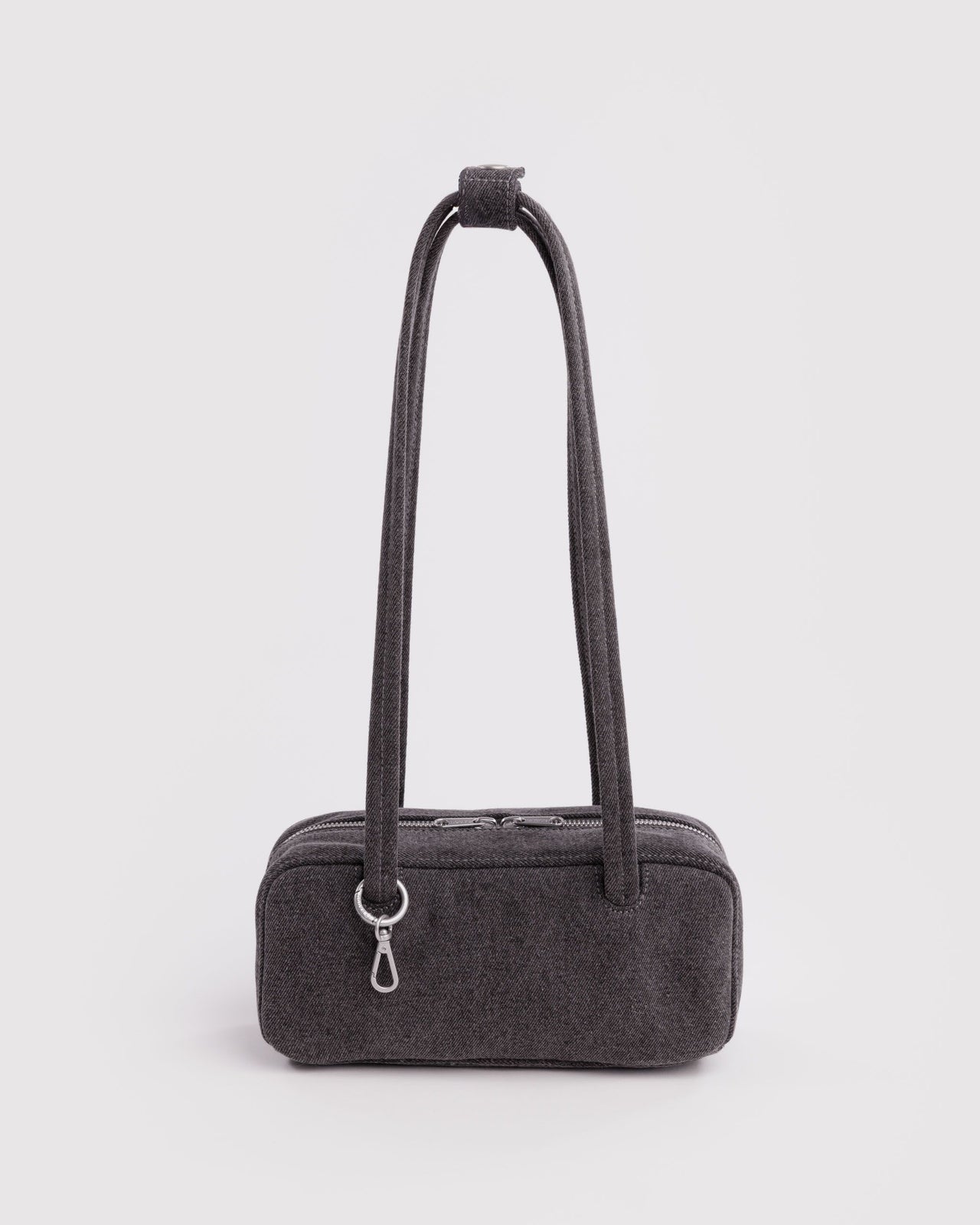 Small Denim Bowler Bag - Washed Black Denim