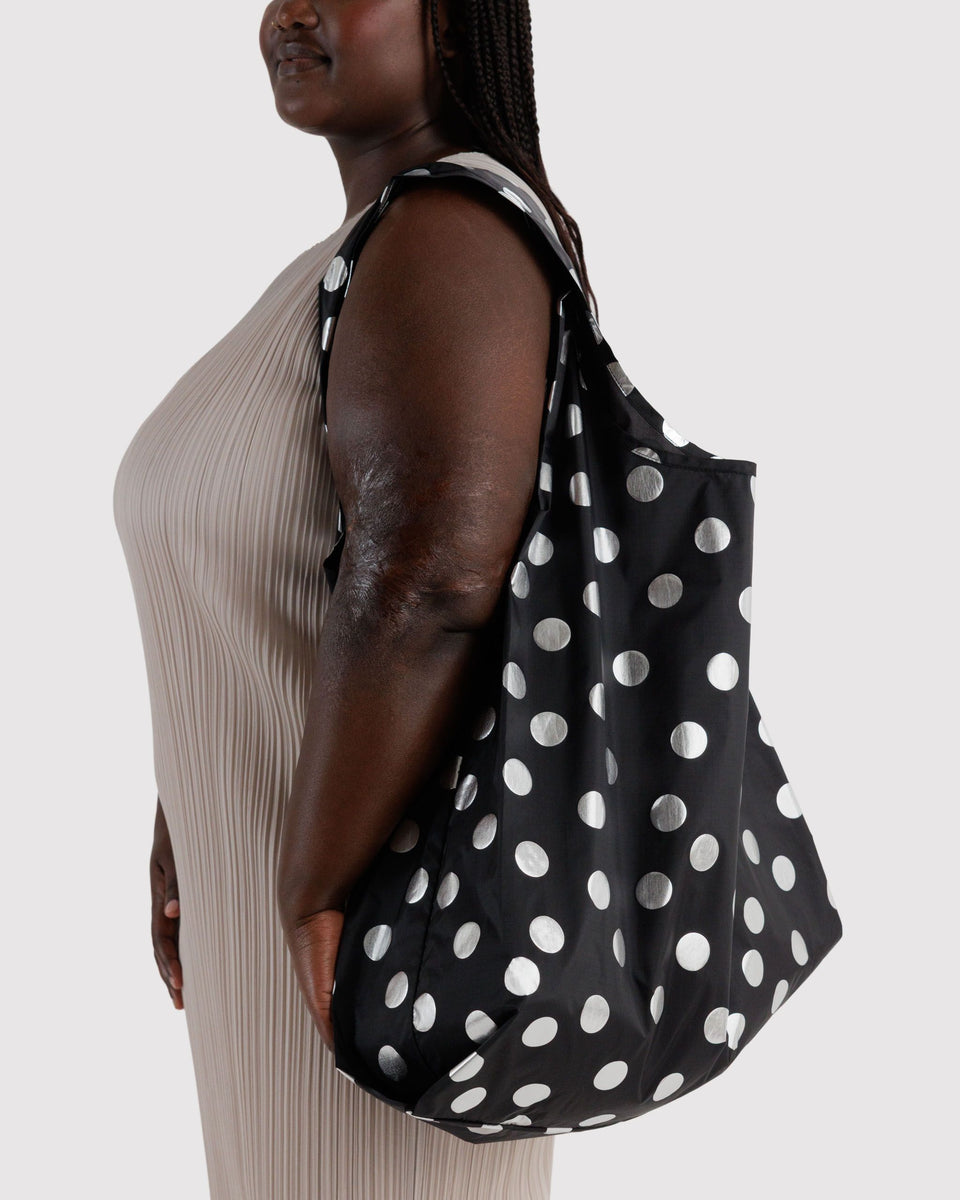 BAGGU Wholesale Big Big Baggu - Silver Metallic Polka Dot