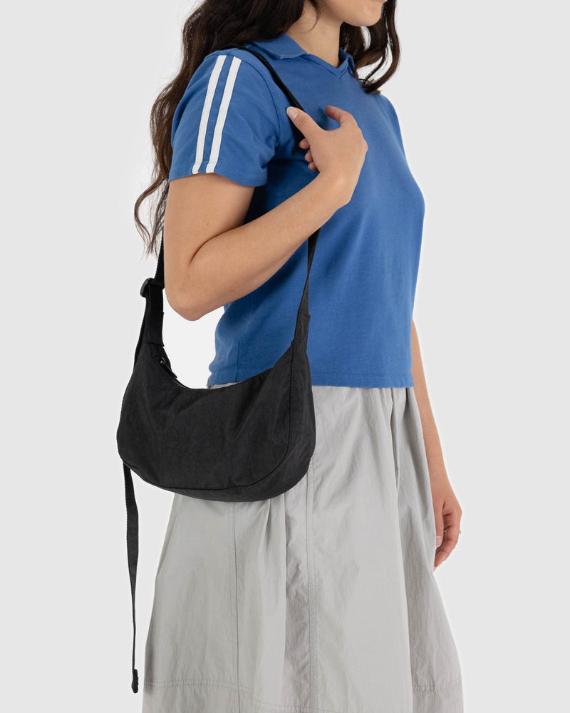 BAGGU Wholesale  Small Nylon Crescent Bag - Black