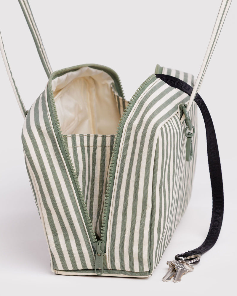 BAGGU Wholesale  Nylon Bowler Bag - Sage Stripe
