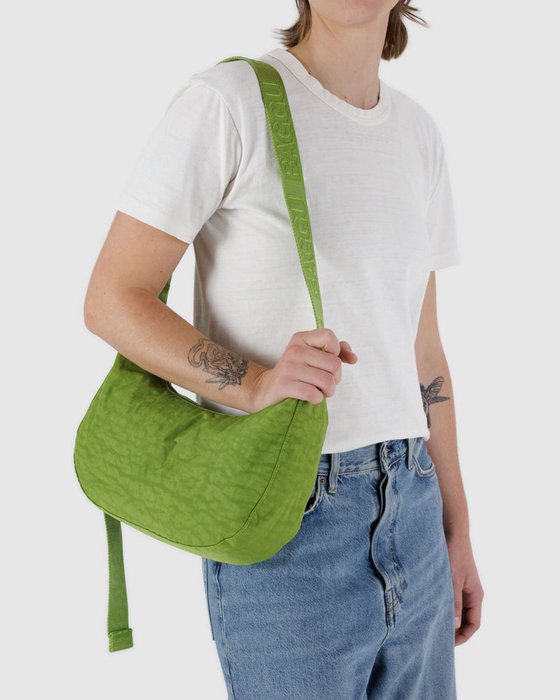 BAGGU Wholesale Cross Body Medium Nylon Crescent Bag - Green Juice