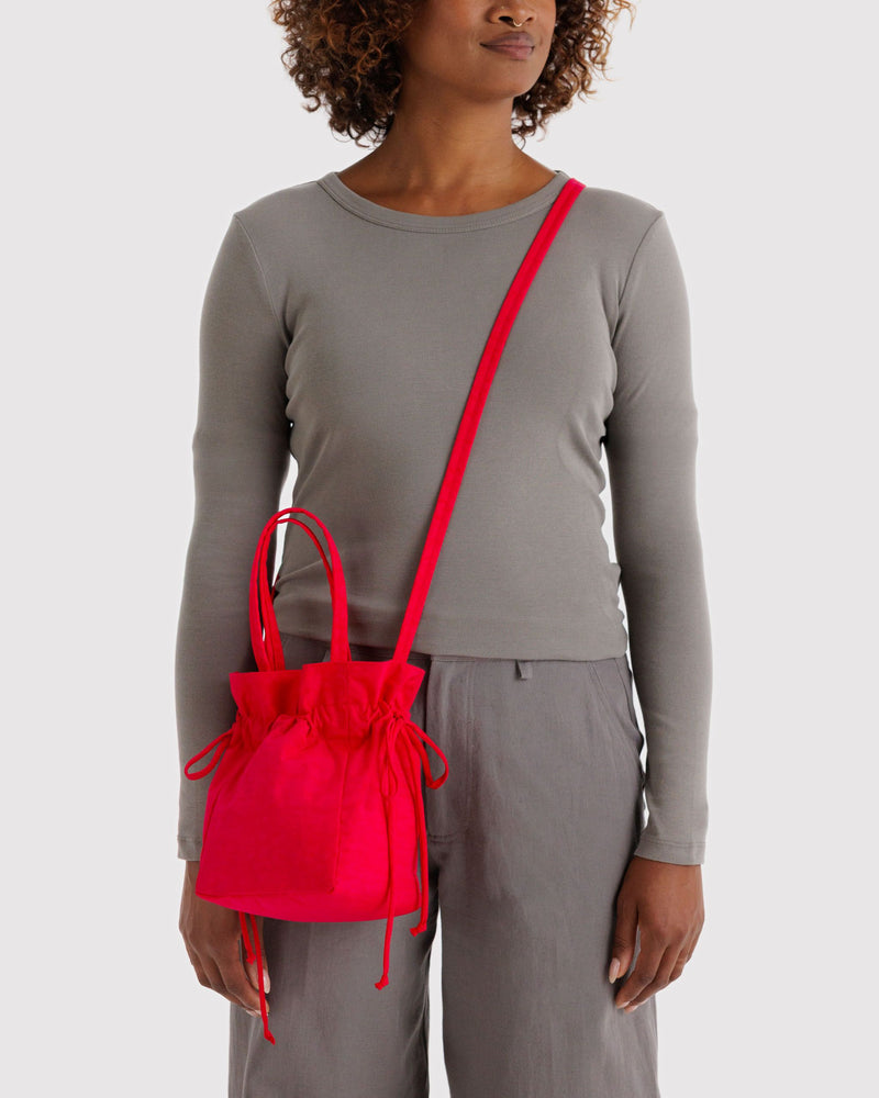 BAGGU Wholesale  Nylon Drawstring Bag - Candy Apple