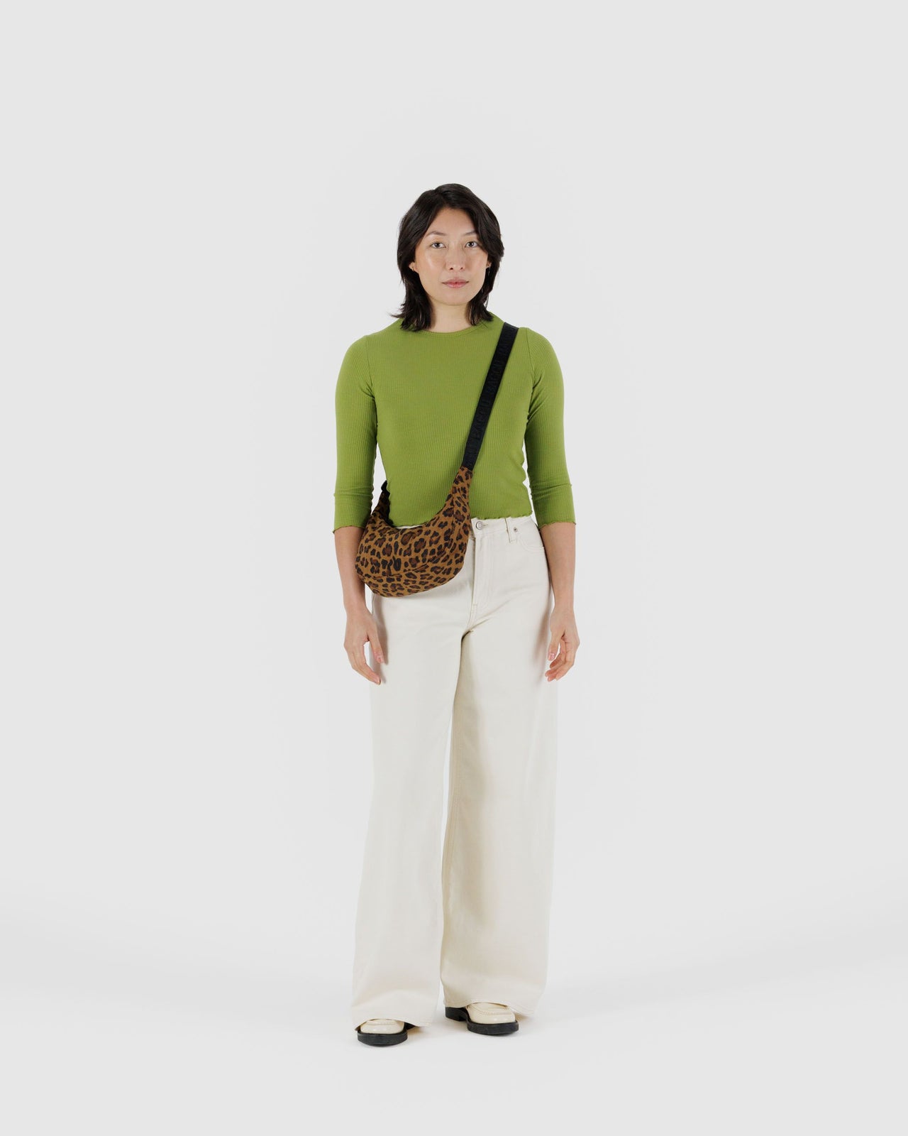 Small Nylon Crescent Bag - Leopard