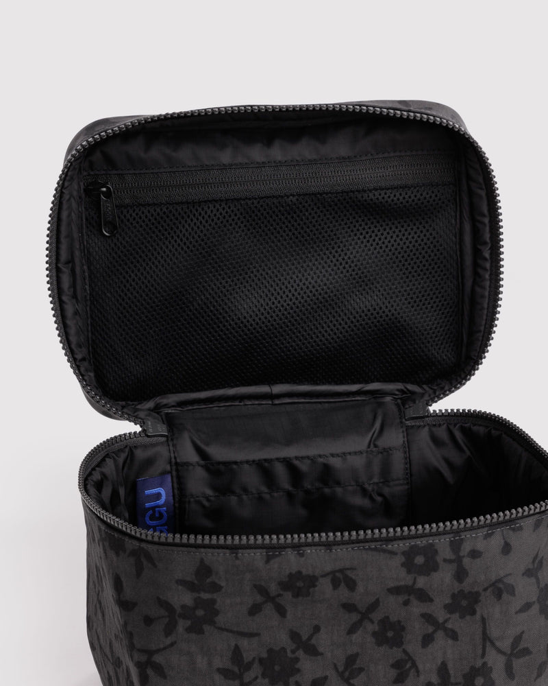 BAGGU Wholesale  Large Cosmetic Case - Charcoal Ditsy Floral