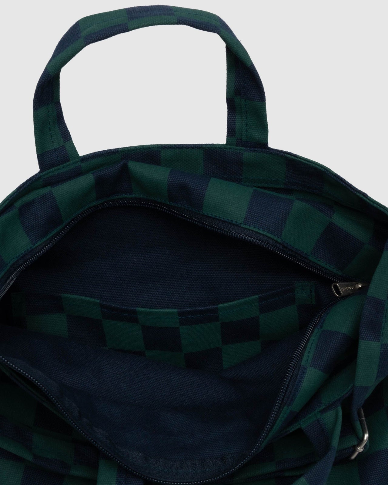 Zip Duck Bag - Navy Green Check