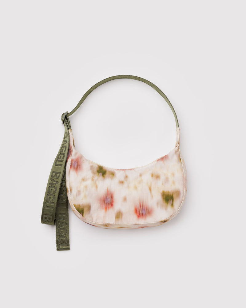 BAGGU Wholesale  Small Nylon Crescent Bag - Abstract Floral