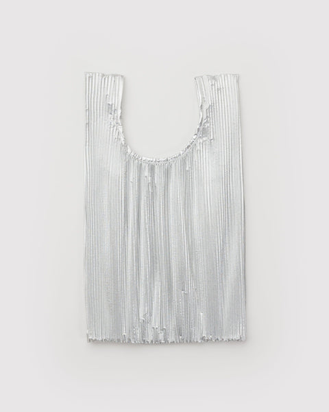 BAGGU Wholesale Metallics Pleated Baggu - Chrome Metallic