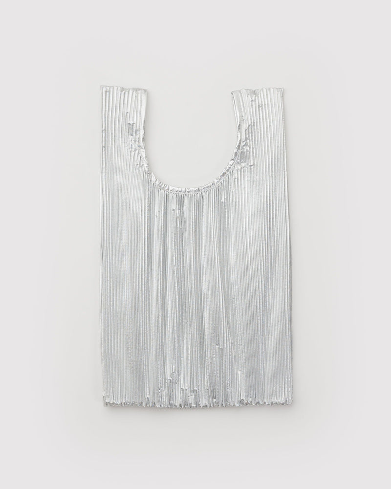 BAGGU Wholesale Metallics Pleated Baggu - Chrome Metallic
