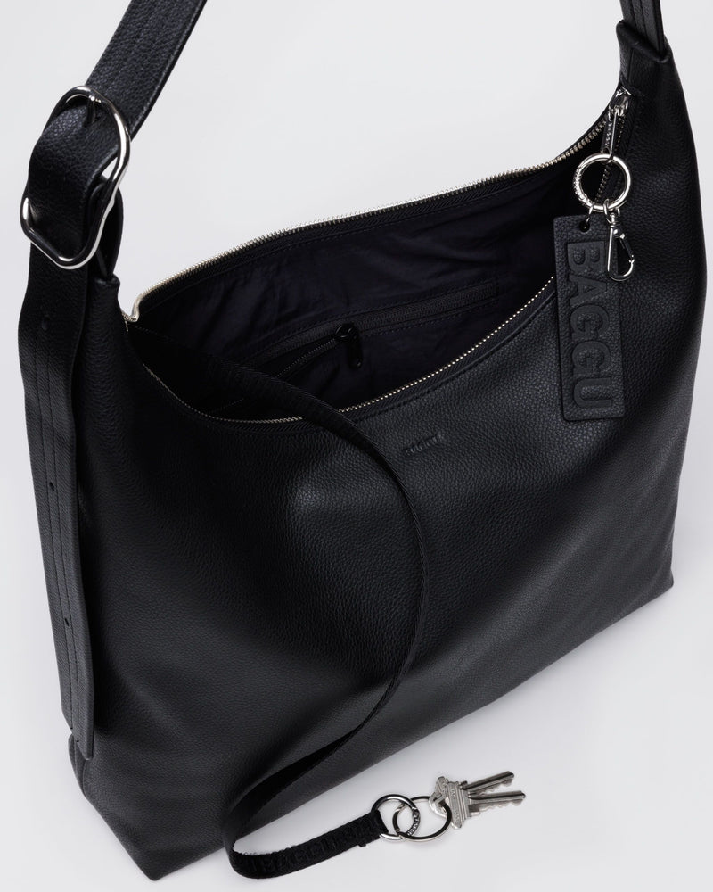 BAGGU Wholesale  Recycled Leather Shoulder Bag - Black