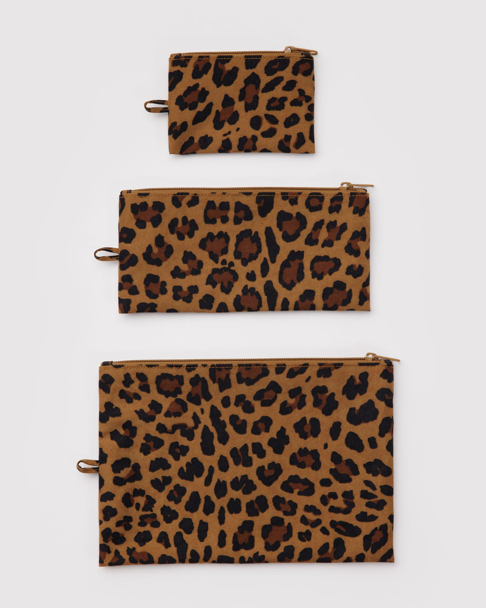BAGGU Wholesale Pouches Flat Pouch Set - Leopard