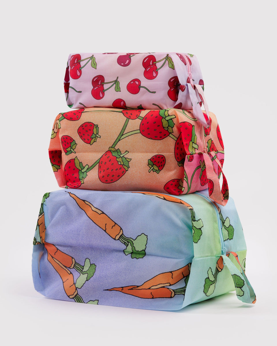 BAGGU Wholesale Pouches 3D Zip Set - Carrots & Berries