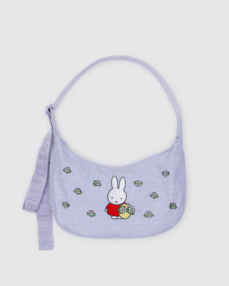 BAGGU Wholesale Cross Body Medium Nylon Crescent Bag - Embroidered Miffy